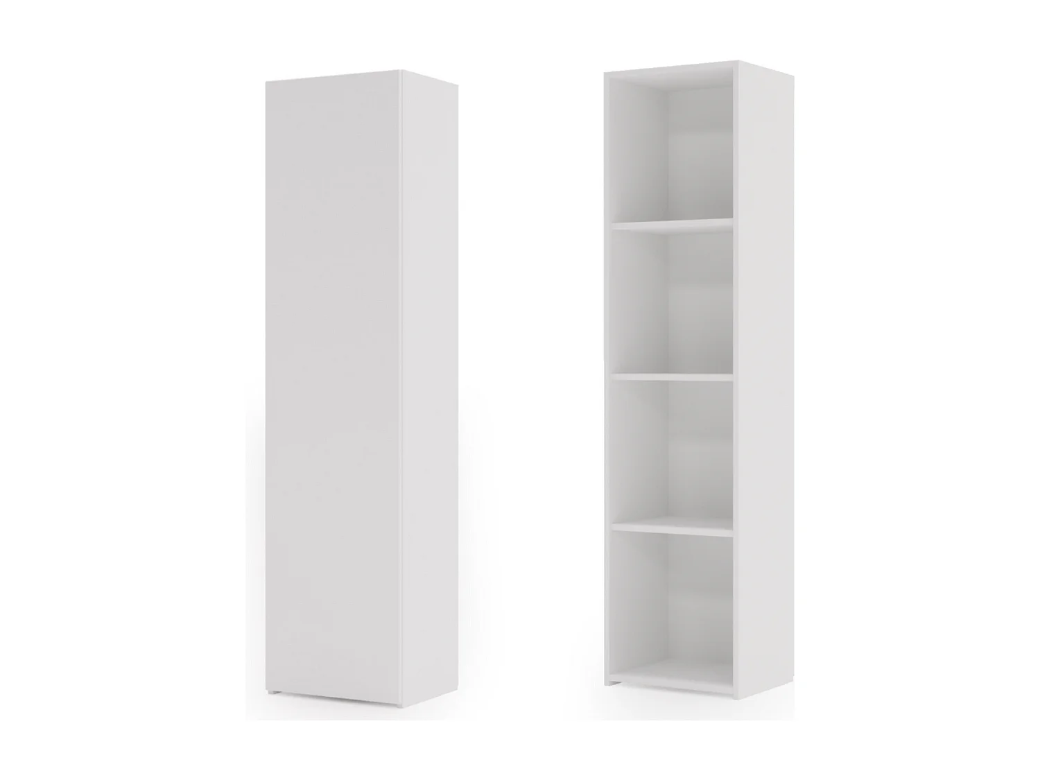 Estantería Librería Con Puerta Blanca 160x40x30 cm – Estilo Escandinavo con Estantes Abiertos, Diseño Moderno y Funcional para Salón, Dormitorio u Ofi