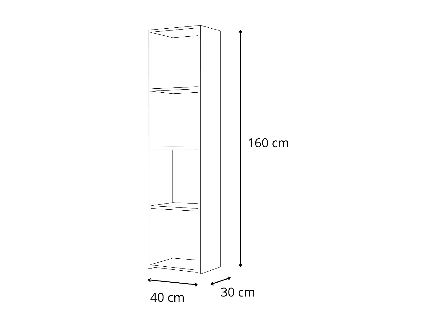 Estantería Librería Con Puerta Blanca 160x40x30 cm – Estilo Escandinavo con Estantes Abiertos, Diseño Moderno y Funcional para Salón, Dormitorio u Ofi