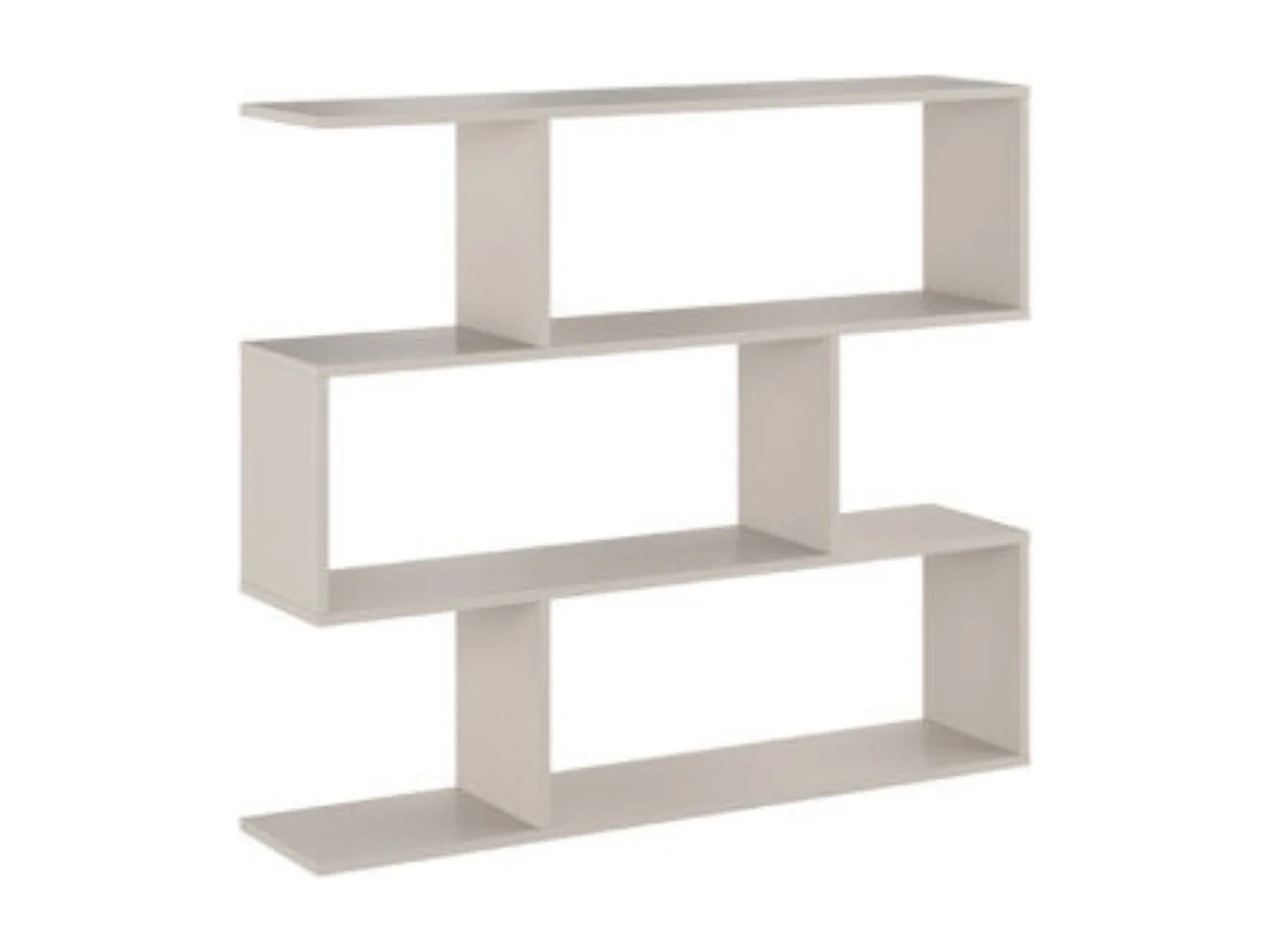 Meyvaser Librería Estantería Asimétrica baja Para Salón de Madera Color Beige 96,3x110x24,6 cm