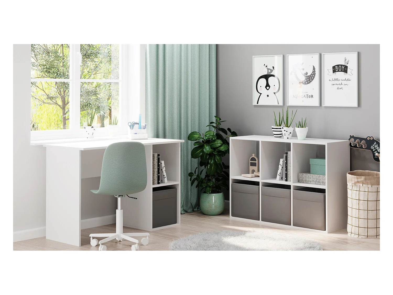 Mueble Estantería 2x3 Blanco – Diseño Nórdico – Ideal para Salón, Dormitorio u Oficina