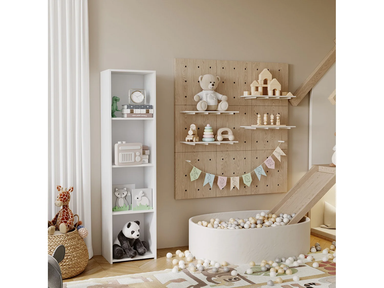 Estantería Librería Blanca 160x40x30 cm – Estilo Escandinavo con Estantes Abiertos, Diseño Moderno y Funcional para Salón, Dormitorio u Oficina