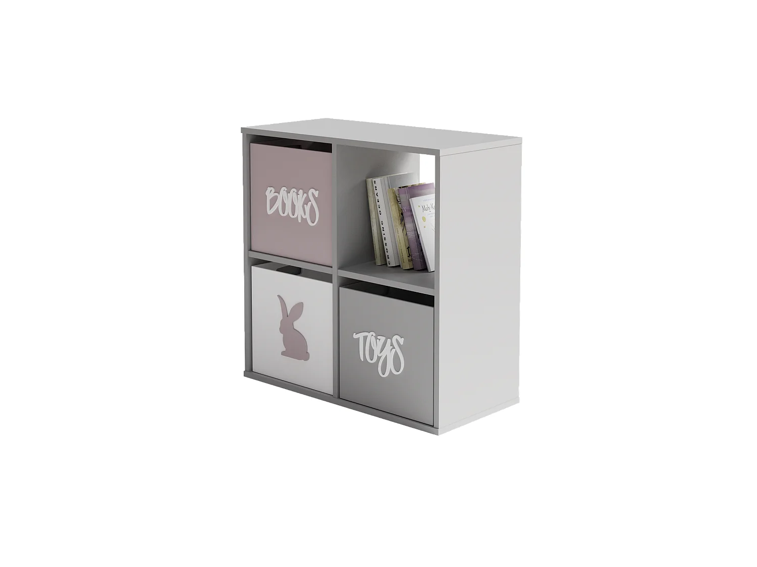 Mueble Estantería 2x2 Blanco – Estilo Nórdico – Ideal para Salón, Dormitorio u Oficina