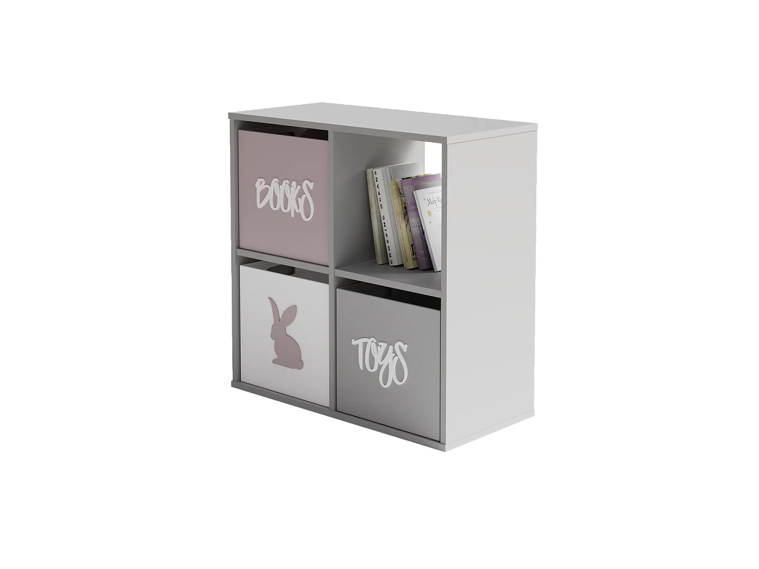 Mueble Estantería 2x2 Blanco – Estilo Nórdico – Ideal para Salón, Dormitorio u Oficina