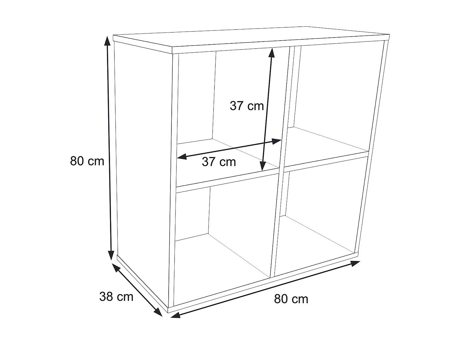 Mueble Estantería 2x2 Blanco – Estilo Nórdico – Ideal para Salón, Dormitorio u Oficina