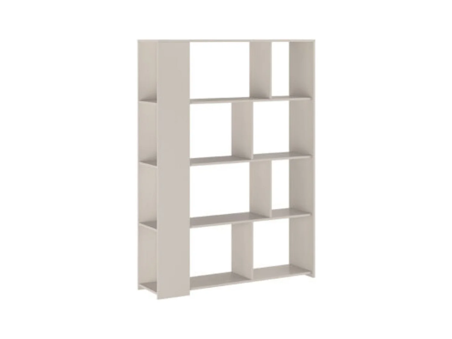 Estantería Decorativa, Librería, Separador Ambientes, Acabado en Color Beige, Medidas: 176 cm (Alto) x 129 cm (Ancho) x 33 cm (Fondo) – Meyvaser