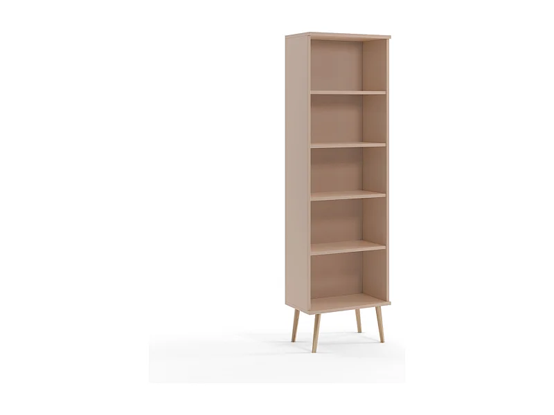 Estantería Escandinava Color Macchiato con Patas de Madera – 180x40x32 cm – Ideal para Salón o Dormitorio