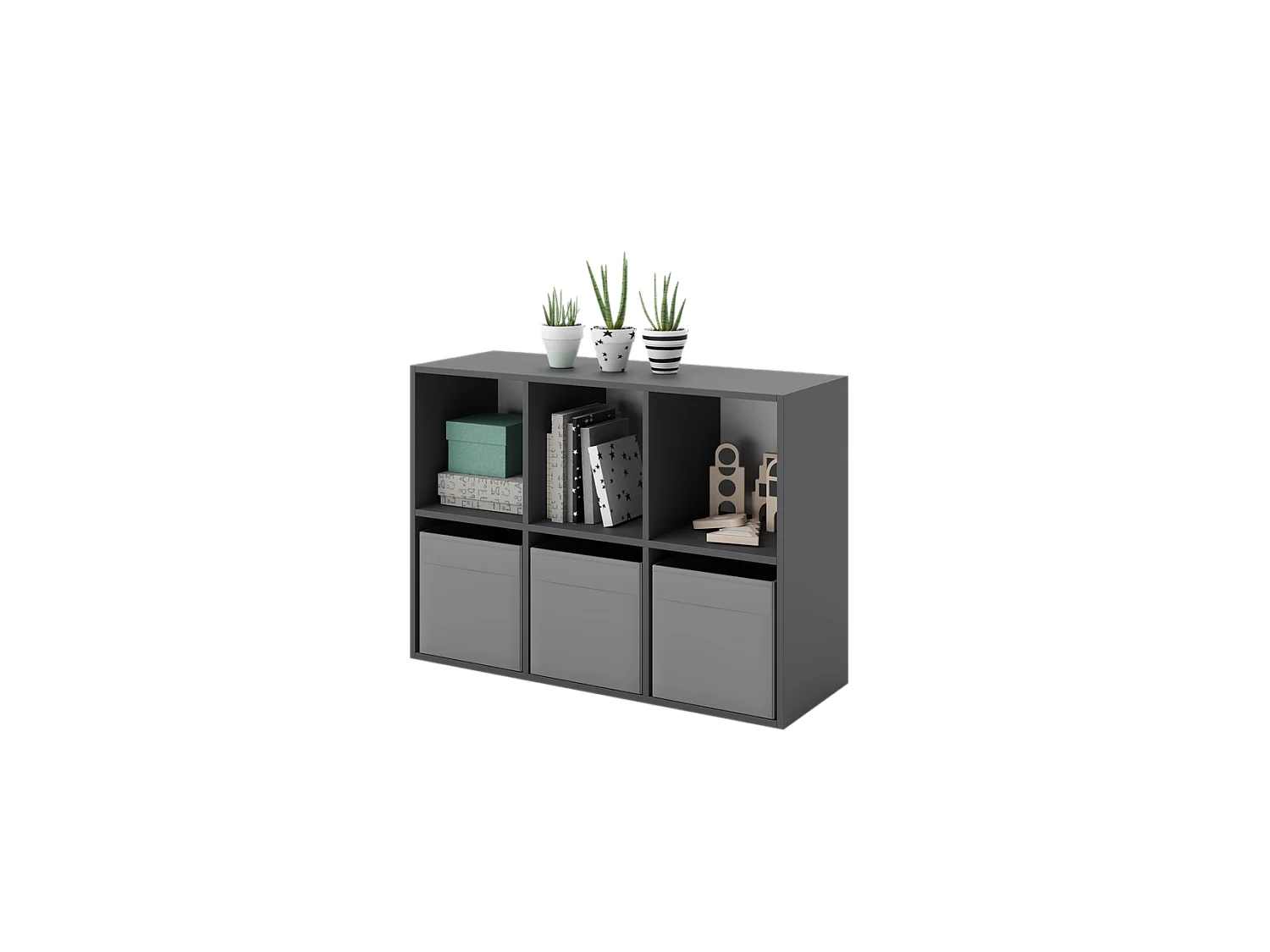Mueble Estantería 2x3 Gris – Diseño Nórdico – Ideal para Salón, Dormitorio u Oficina