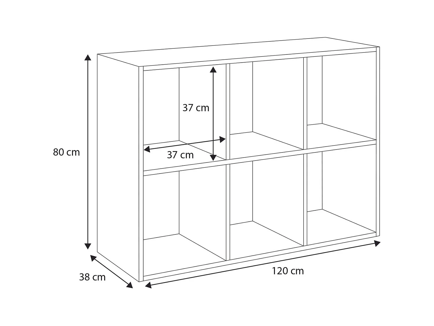 Mueble Estantería 2x3 Gris – Diseño Nórdico – Ideal para Salón, Dormitorio u Oficina