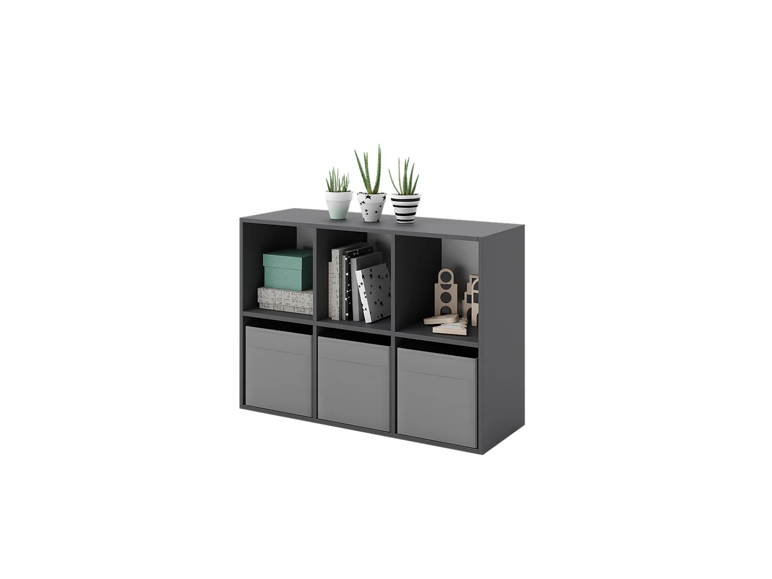 Mueble Estantería 2x3 Gris – Diseño Nórdico – Ideal para Salón, Dormitorio u Oficina