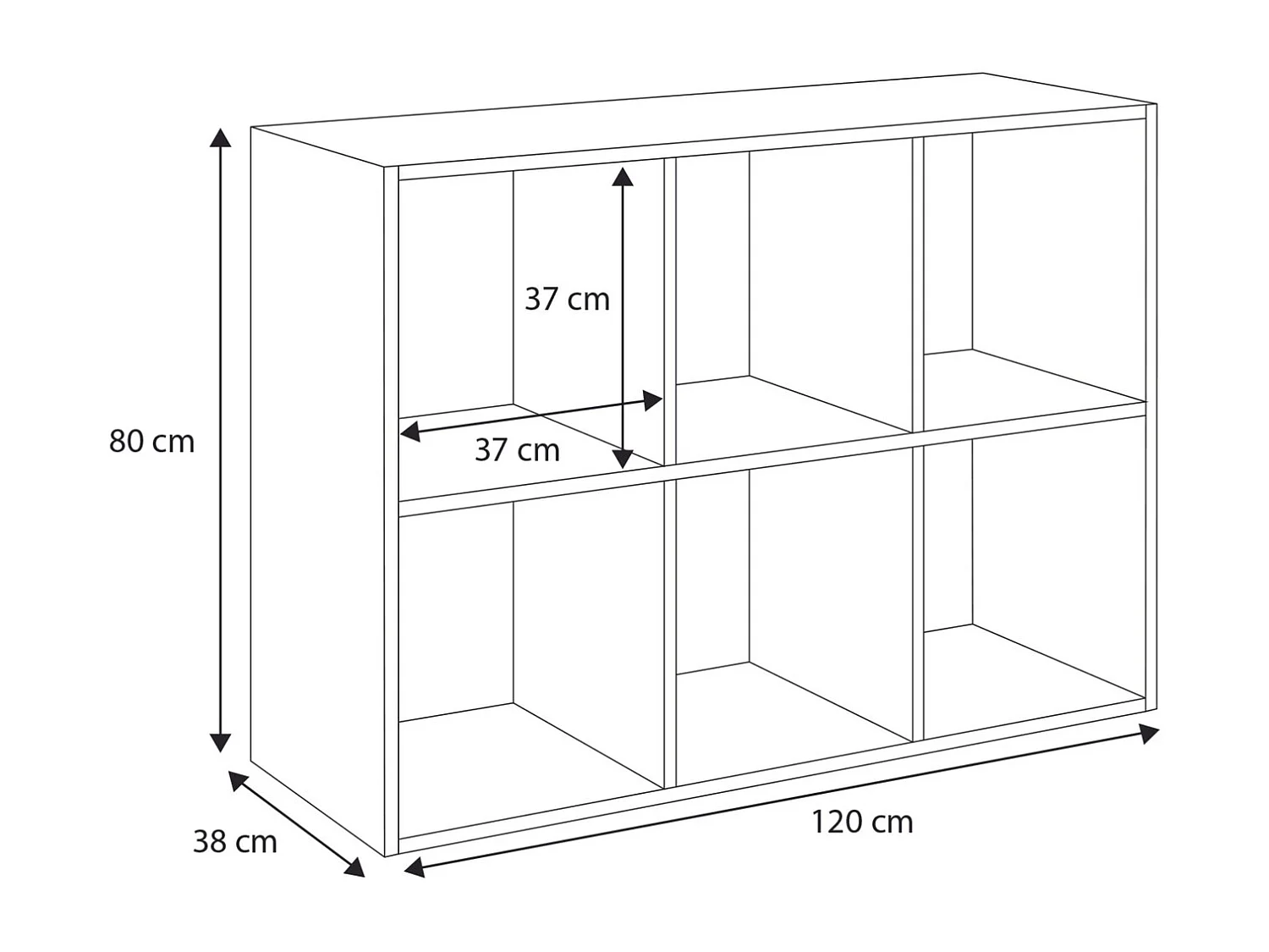 Mueble Estantería 2x3 Gris – Diseño Nórdico – Ideal para Salón, Dormitorio u Oficina