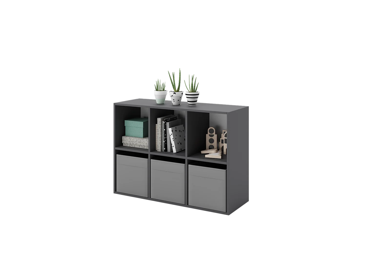 Mueble Estantería 2x3 Gris – Diseño Nórdico – Ideal para Salón, Dormitorio u Oficina