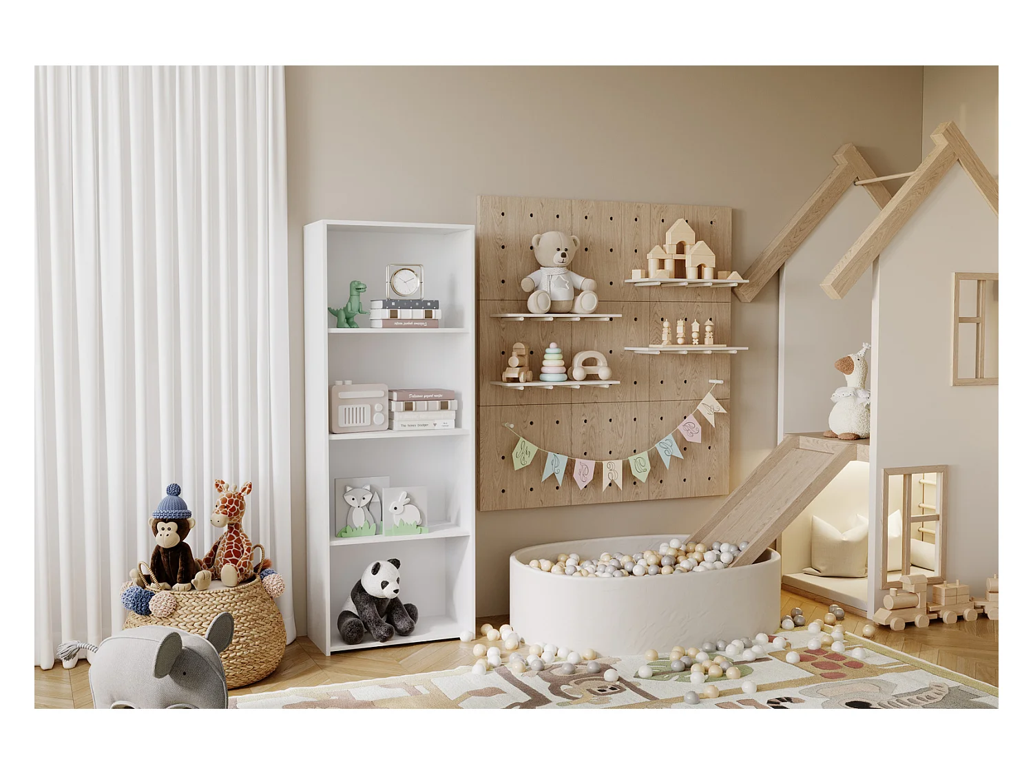 Estantería Librería Blanca 160x60x30 cm – Estilo Escandinavo con Estantes Abiertos, Diseño Moderno y Funcional para Salón, Dormitorio u Oficina