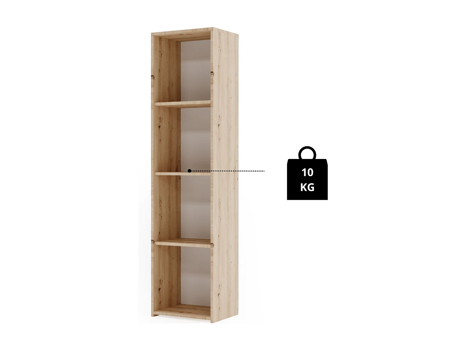 Estantería Librería Color roble artesano 160x40x30 cm – Estilo Escandinavo con Estantes Abiertos, Diseño Moderno y Funcional para Salón, Dormitorio