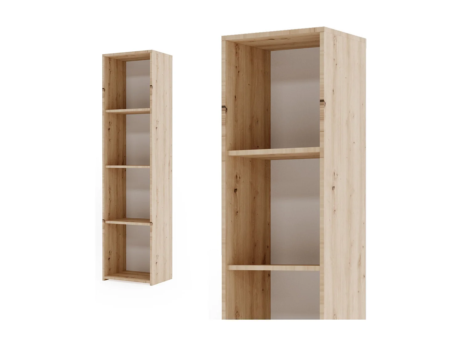 Estantería Librería Color roble artesano 160x40x30 cm – Estilo Escandinavo con Estantes Abiertos, Diseño Moderno y Funcional para Salón, Dormitorio