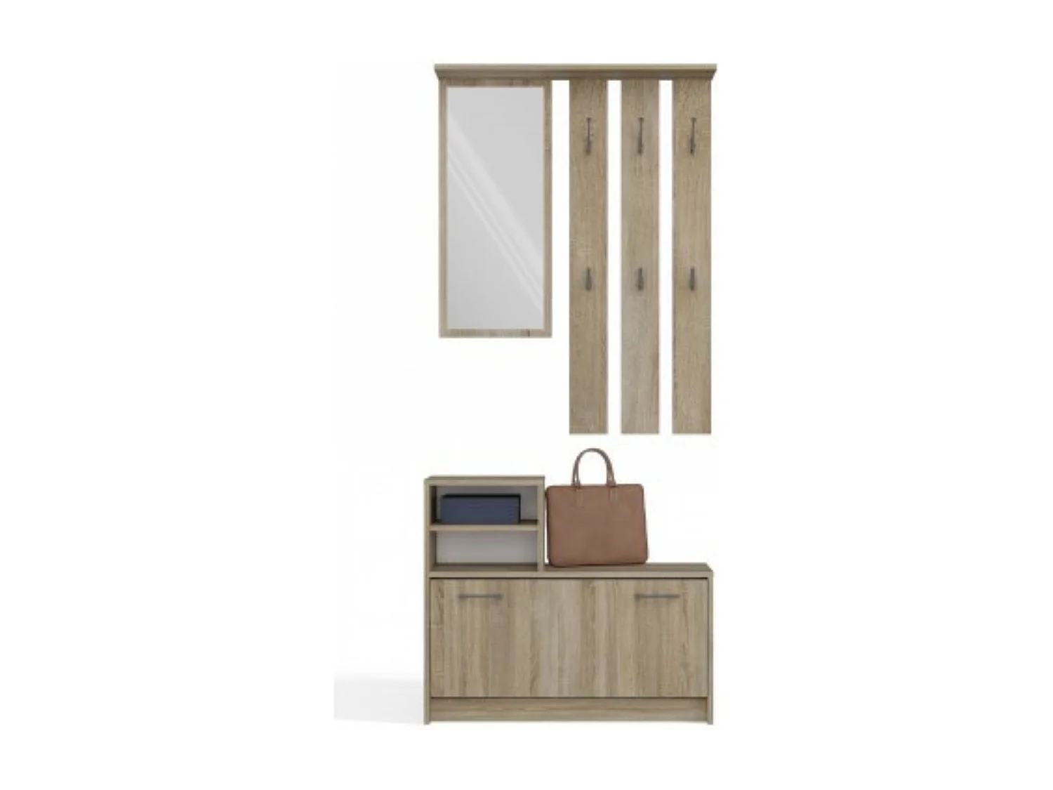 Armario Zapatero Color Roble Sonoma de 85x180x24 cm  – Diseño Moderno y Estrecho para Recibidor o Pasillo