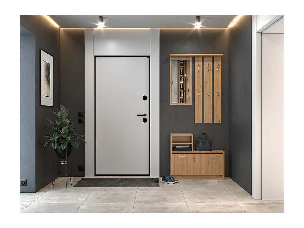 Armario Zapatero Color Roble Artesano de 85x180x24 cm  – Diseño Moderno y Estrecho para Recibidor o Pasillo