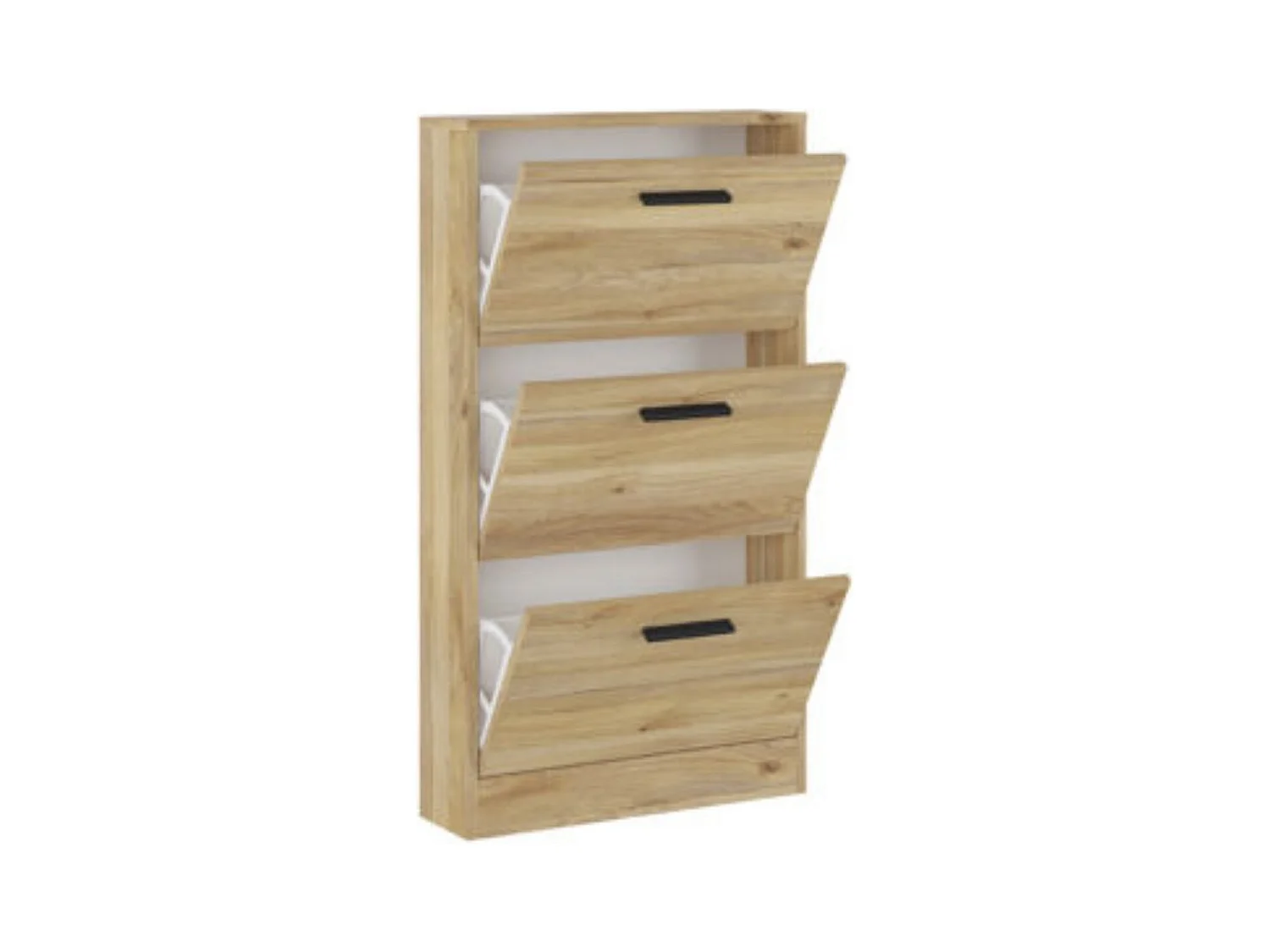 Meyvaser - Zapatero 3 Puertas, Zapatero Estrecho, Acabado en Color Mauvella, Medidas: 108 cm (Alto) x 60 cm (Ancho) x 17 cm (Fondo)