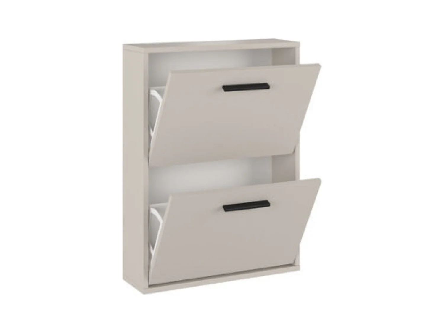 Meyvaser - Zapatero con 2 Puertas, Mueble para Zapatos Estrecho en Color Beige, Medidas: 73 cm (Alto) x 54 cm (Ancho) x 18 cm (Fondo)