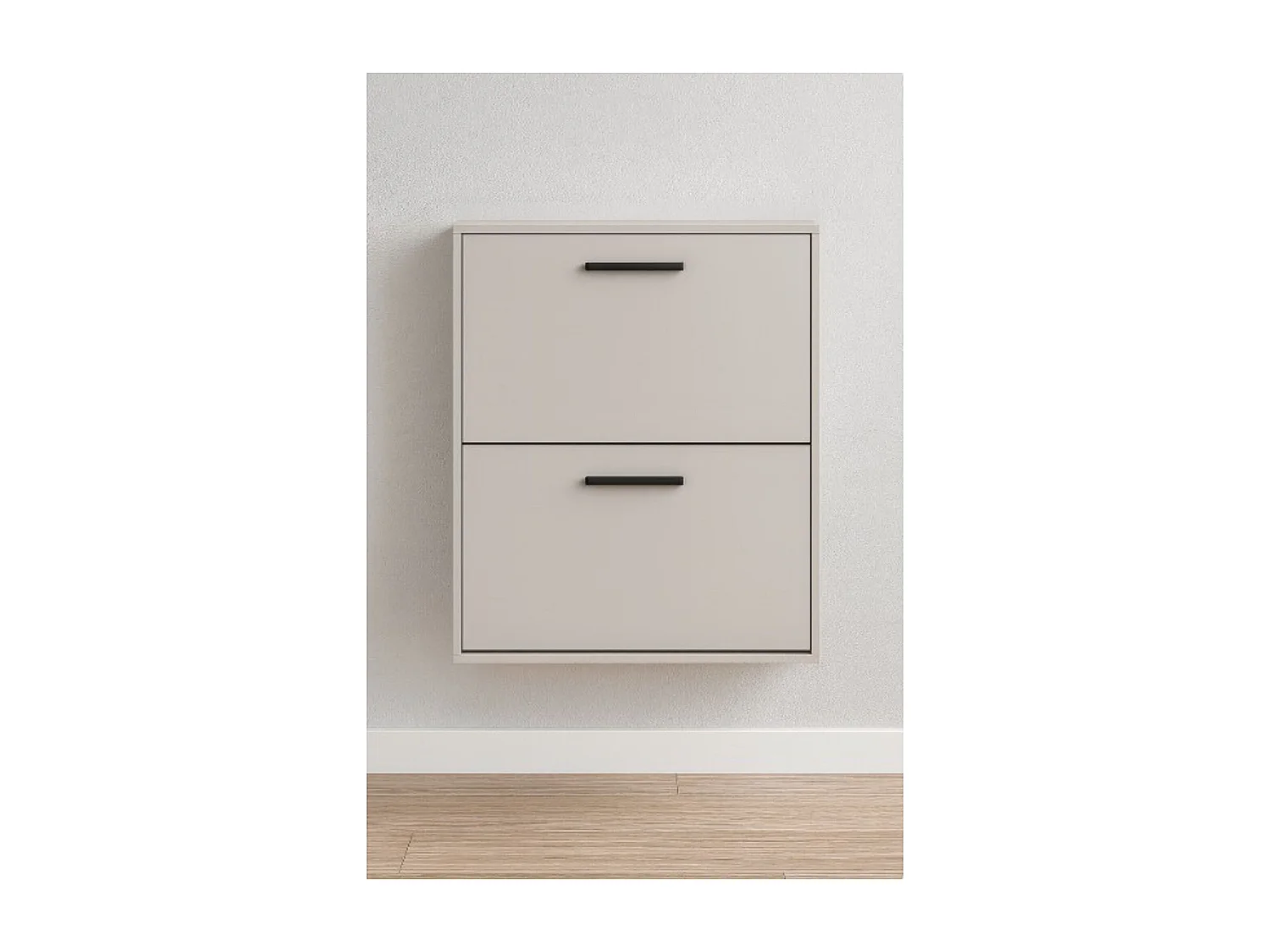 Meyvaser - Zapatero con 2 Puertas, Mueble para Zapatos Estrecho en Color Beige, Medidas: 73 cm (Alto) x 54 cm (Ancho) x 18 cm (Fondo)