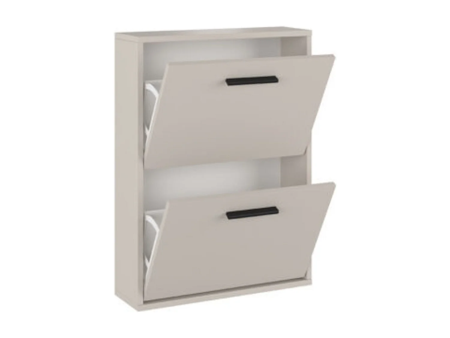 Meyvaser - Zapatero con 2 Puertas, Mueble para Zapatos Estrecho en Color Beige, Medidas: 73 cm (Alto) x 54 cm (Ancho) x 18 cm (Fondo)