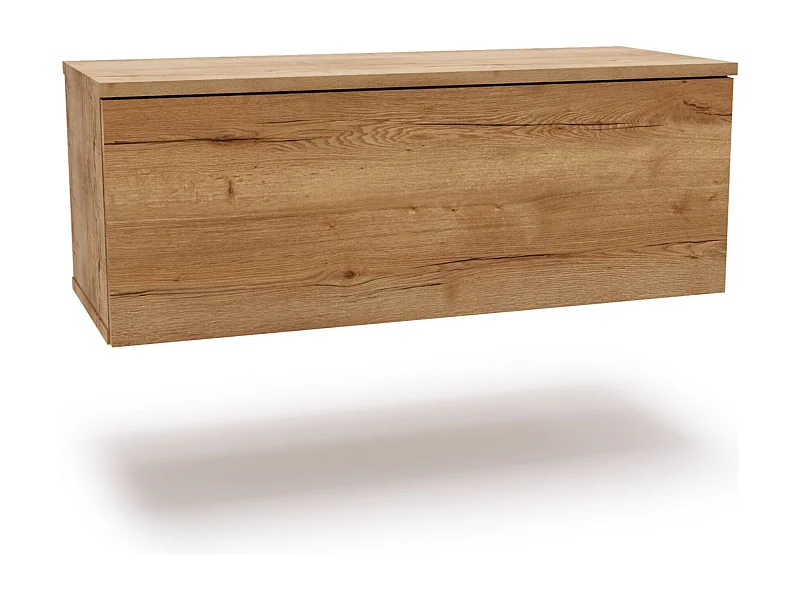 Mueble TV Roble Craft – Montaje Dual (Pared o Suelo) – 80x30x32 cm – Apertura TIP-ON – Estilo Moderno