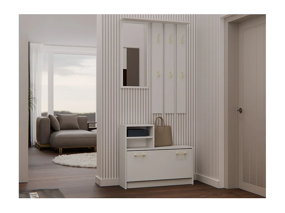 Armario Zapatero Color Cachemira de 85x180x24 cm  – Diseño Moderno y Estrecho para Recibidor o Pasillo