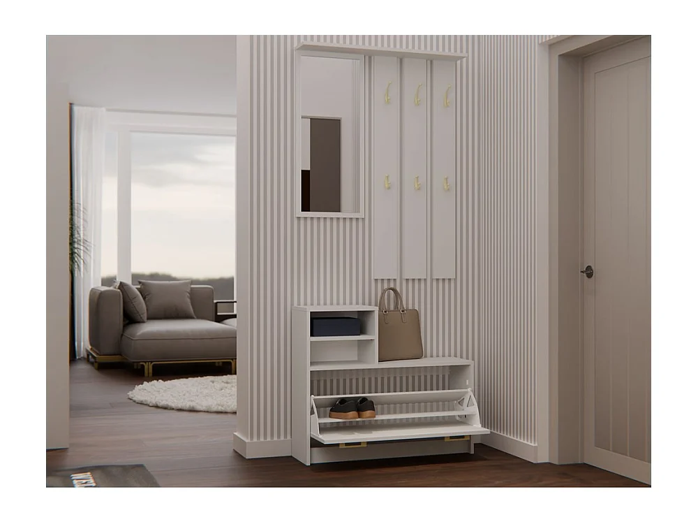 Armario Zapatero Color Cachemira de 85x180x24 cm  – Diseño Moderno y Estrecho para Recibidor o Pasillo