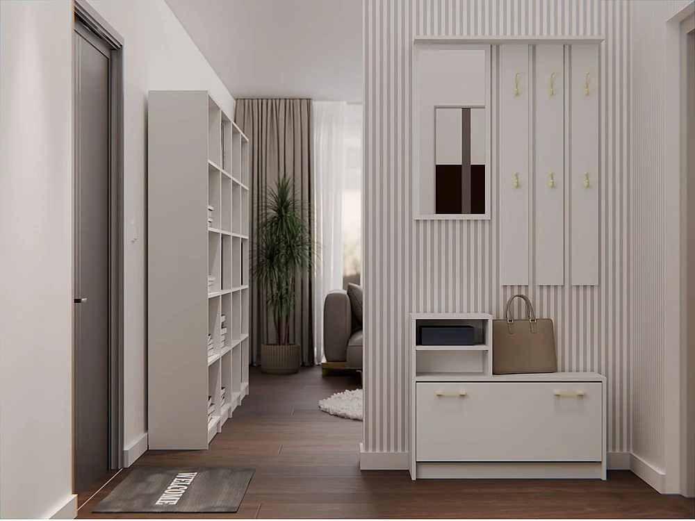 Armario Zapatero Color Cachemira de 85x180x24 cm  – Diseño Moderno y Estrecho para Recibidor o Pasillo