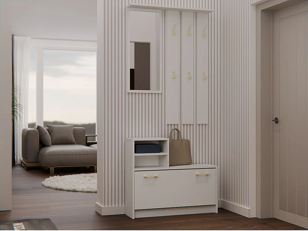 Armario Zapatero Color Cachemira de 85x180x24 cm  – Diseño Moderno y Estrecho para Recibidor o Pasillo