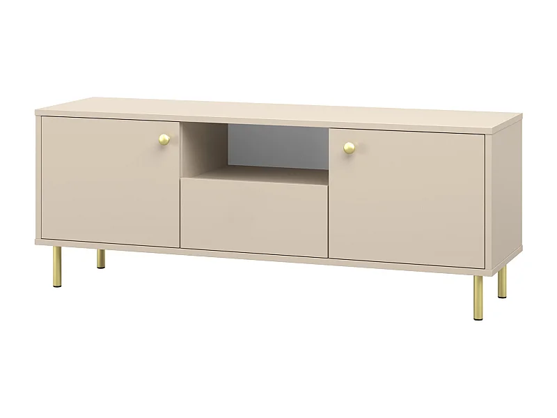 Mueble de TV 137x40x53 cm Color Cachemira con 2 Puertas y 1 Cajón – Diseño Funcional y Moderno, Amplio Almacenamiento para Salón