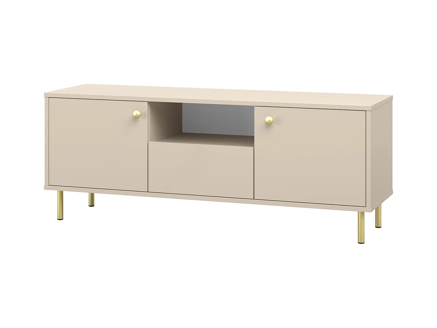 Mueble de TV 137x40x53 cm Color Cachemira con 2 Puertas y 1 Cajón – Diseño Funcional y Moderno, Amplio Almacenamiento para Salón