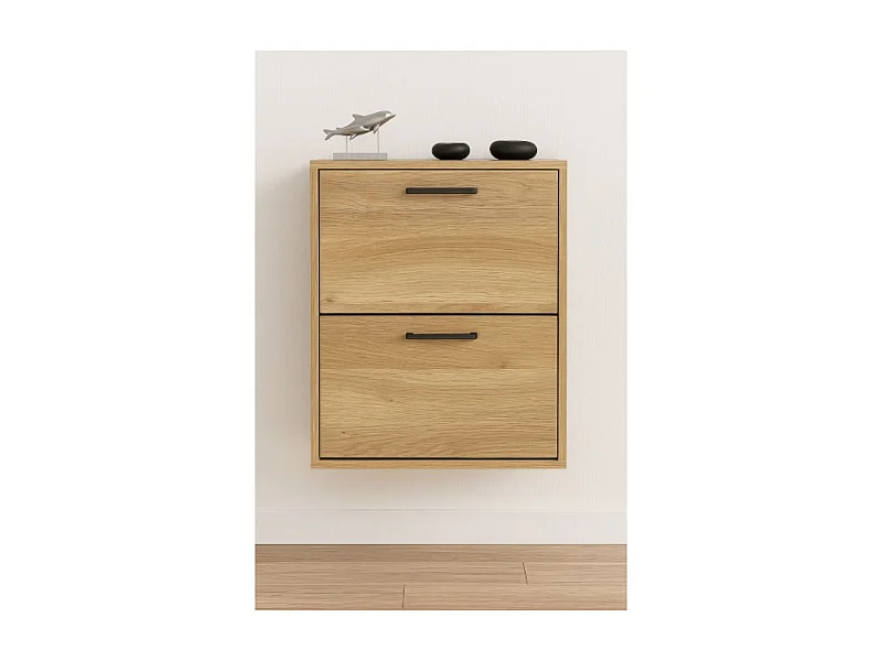 Meyvaser - Zapatero con 2 Puertas, Mueble para Zapatos Estrecho en Color Mauvella, Medidas: 73 cm (Alto) x 54 cm (Ancho) x 18 cm (Fondo)