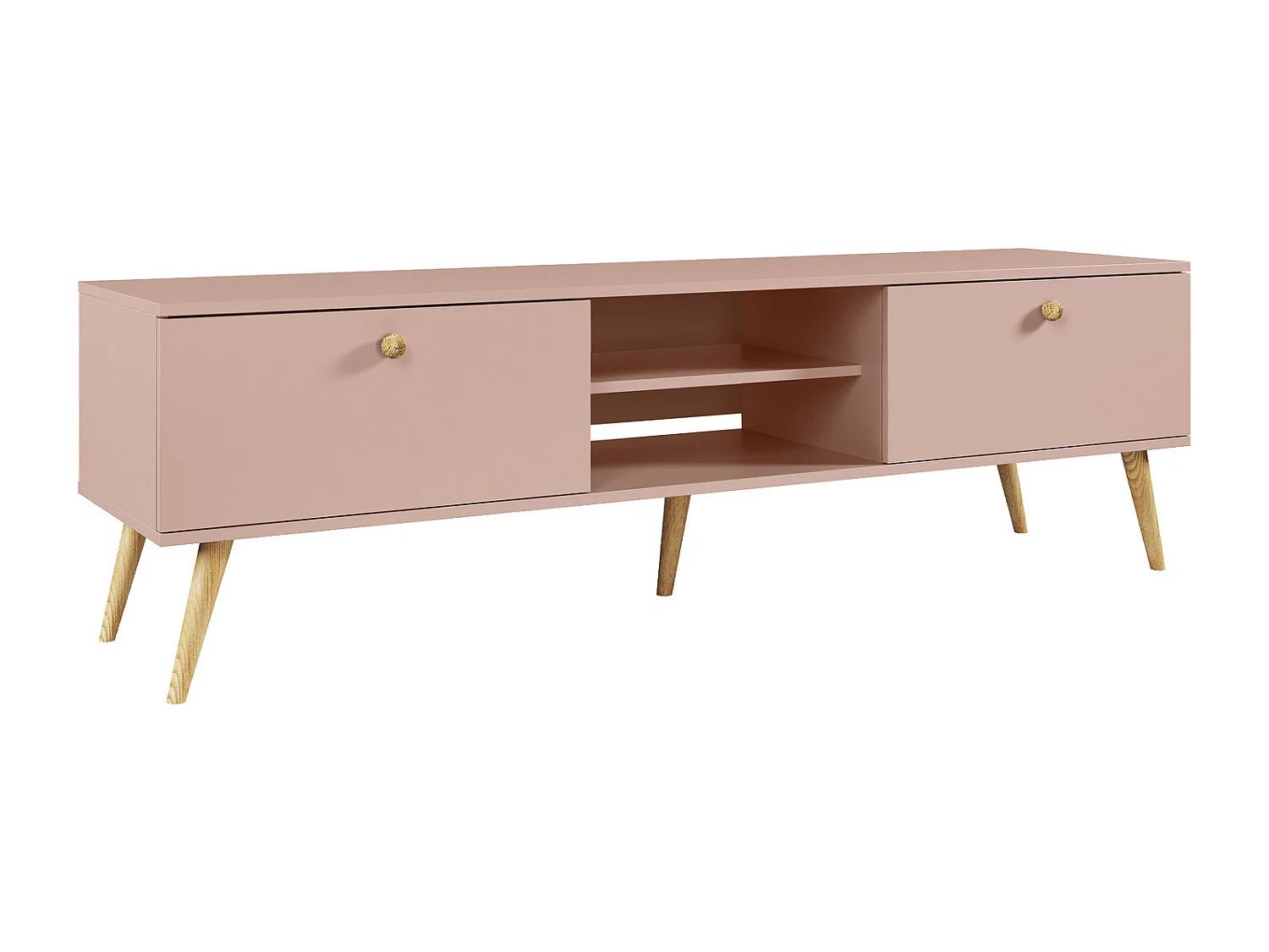 Mueble de Televisión Estilo Nórdico – Color Rosa, 170x50x41 cm – Funcional y Elegante