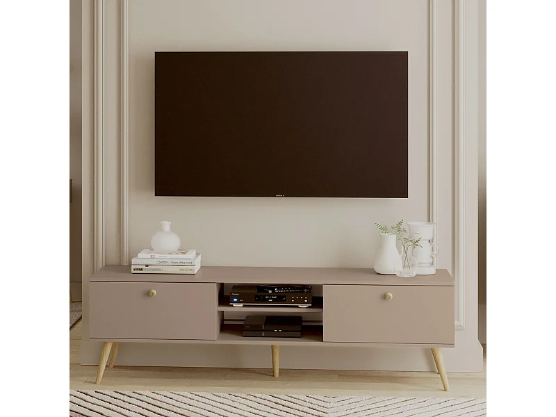 Mueble de Televisión Estilo Nórdico – Color Macchiato, 170x50x41 cm – Funcional y Elegante