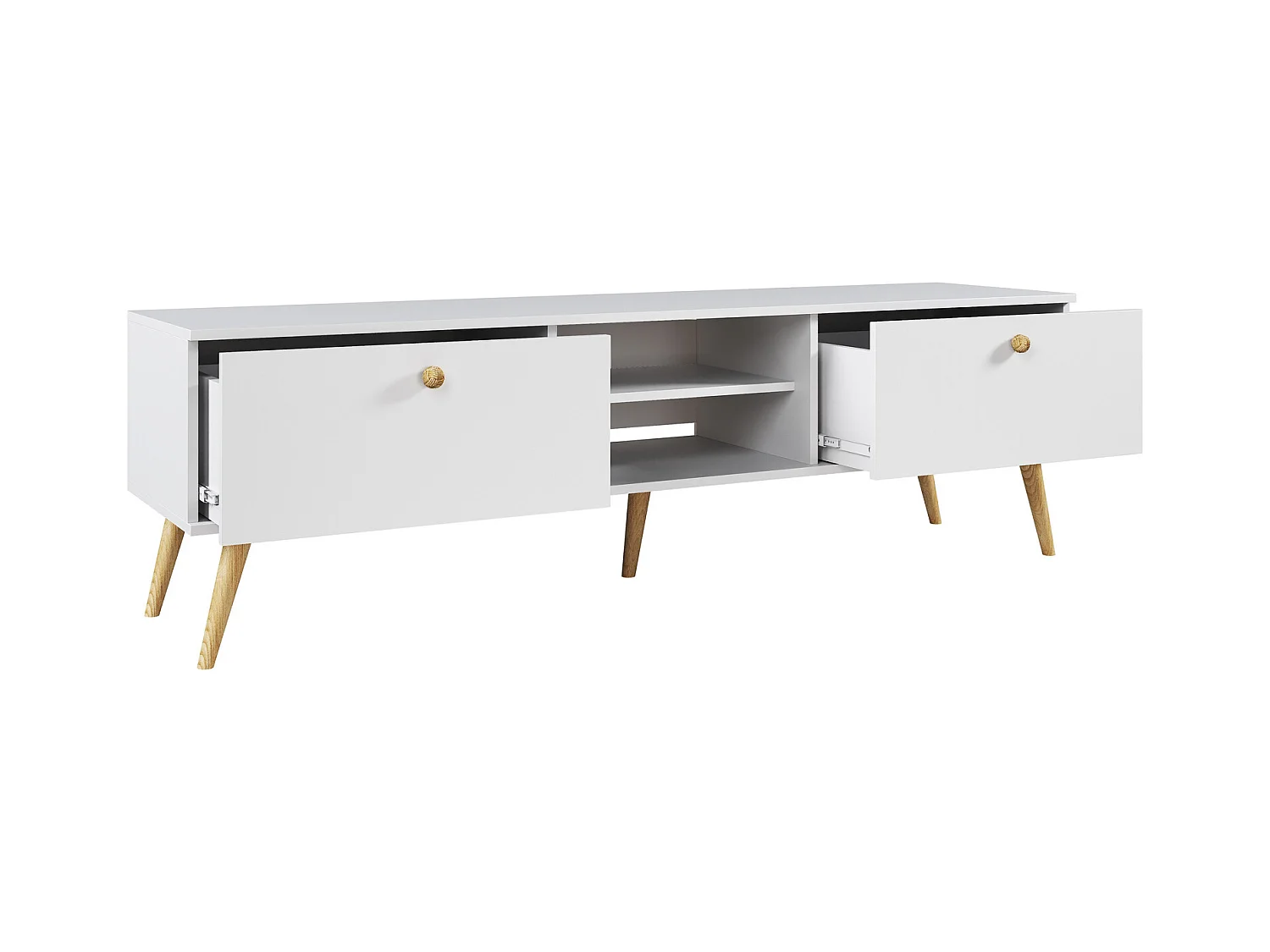 Mueble de Televisión Estilo Nórdico – Color Blanco, 170x50x41 cm – Funcional y Elegante