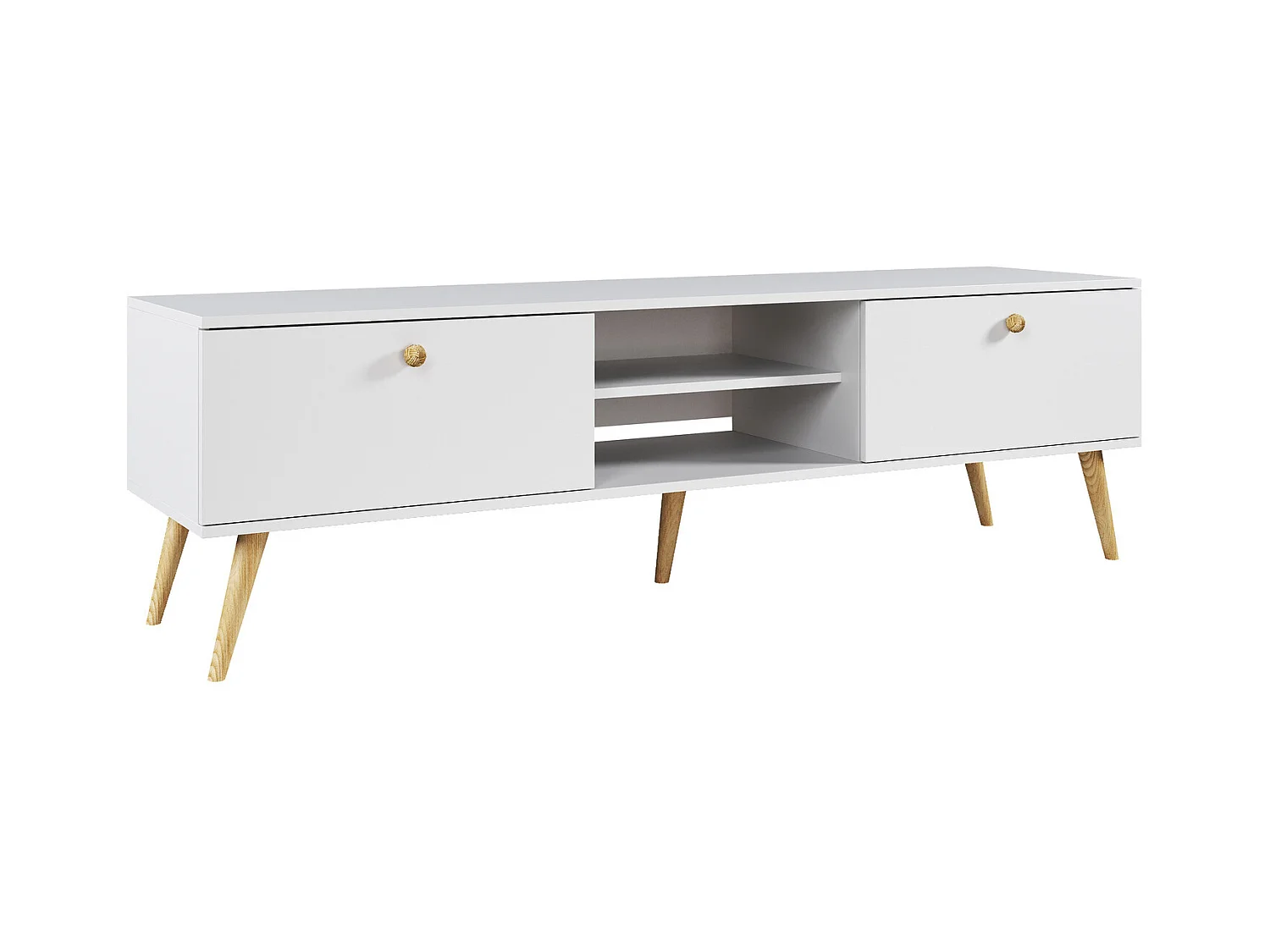Mueble de Televisión Estilo Nórdico – Color Blanco, 170x50x41 cm – Funcional y Elegante