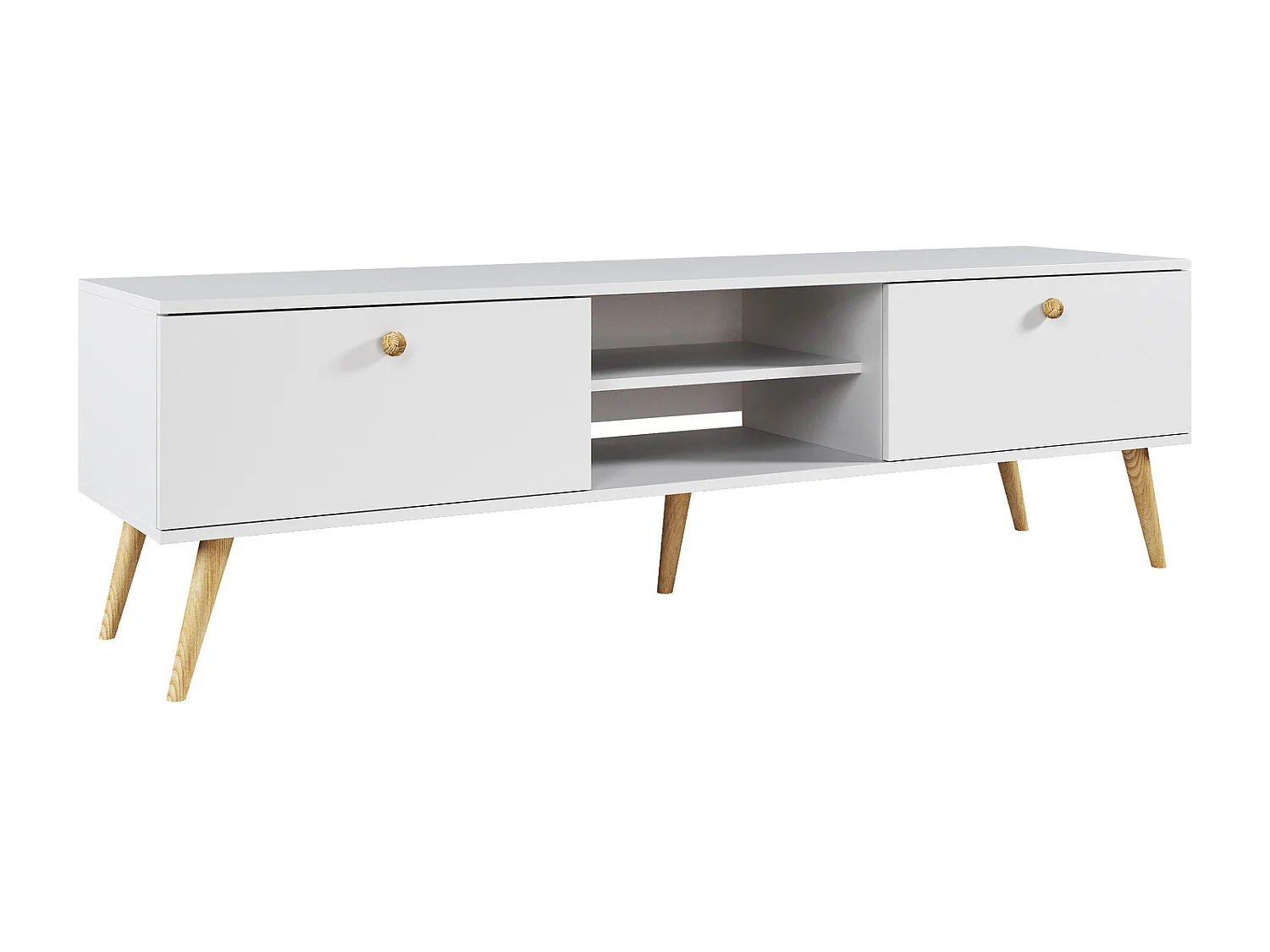 Mueble de Televisión Estilo Nórdico – Color Blanco, 170x50x41 cm – Funcional y Elegante