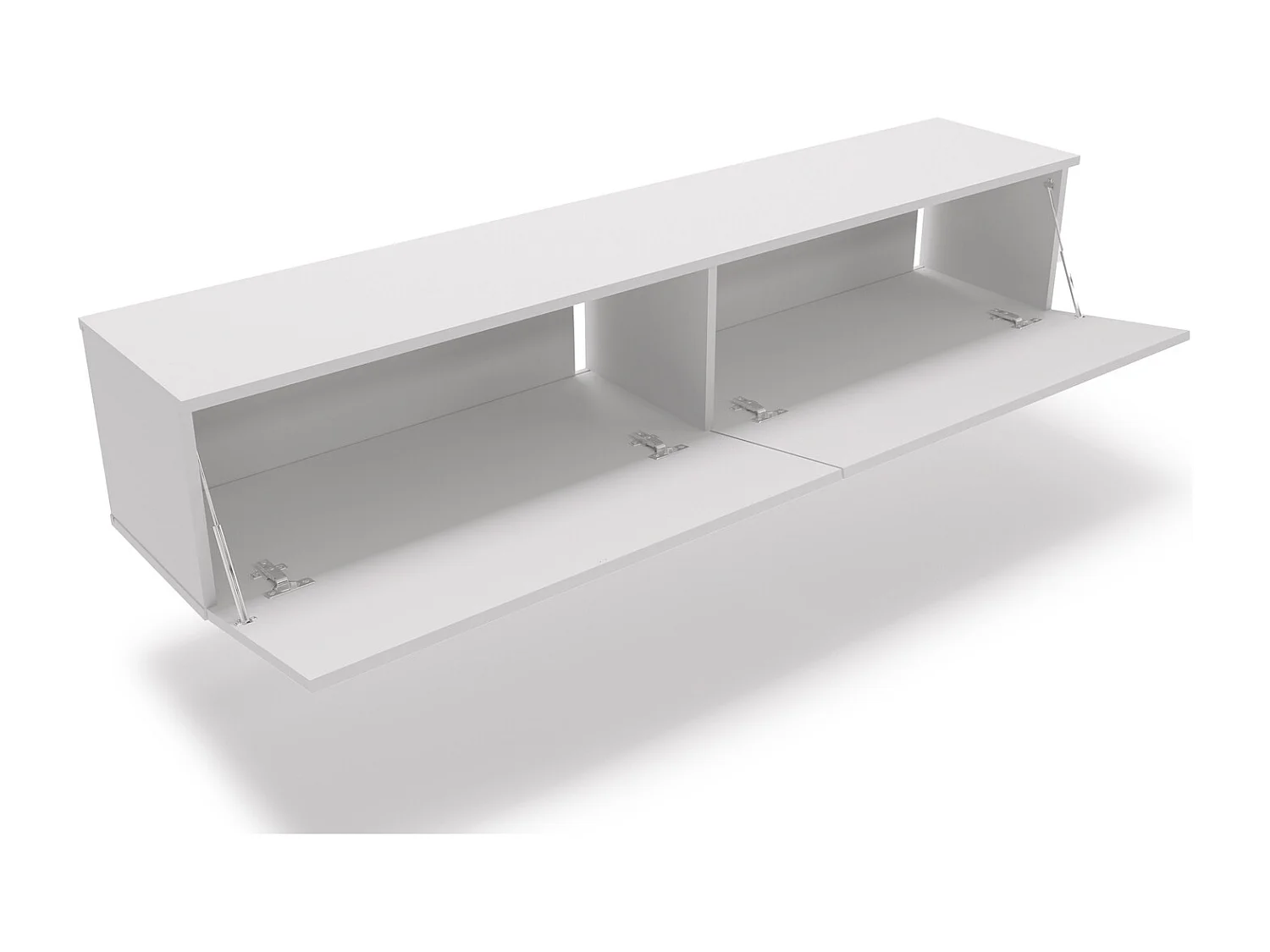 Mueble TV Blanco – Montaje Dual (Pared o Suelo) – 160x30x32 cm – Apertura TIP-ON – Estilo Moderno