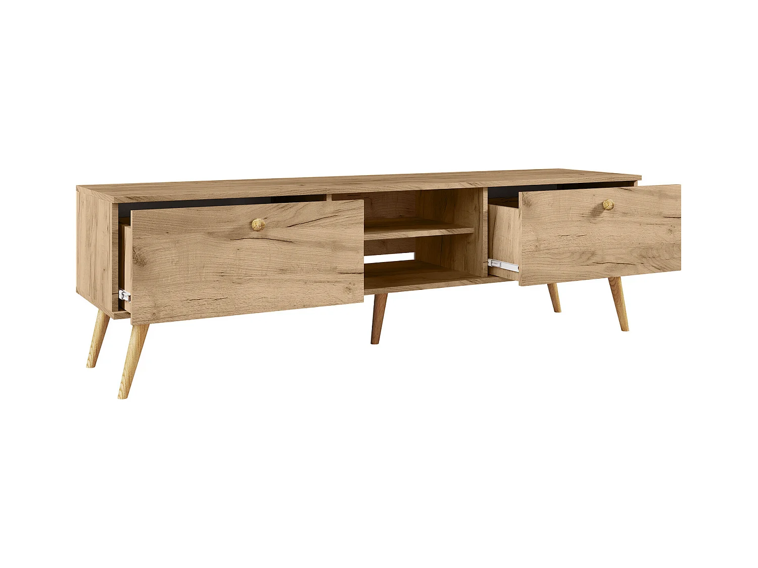 Mueble de Televisión Estilo Nórdico – Color Roble, 170x50x41 cm – Funcional y Elegante