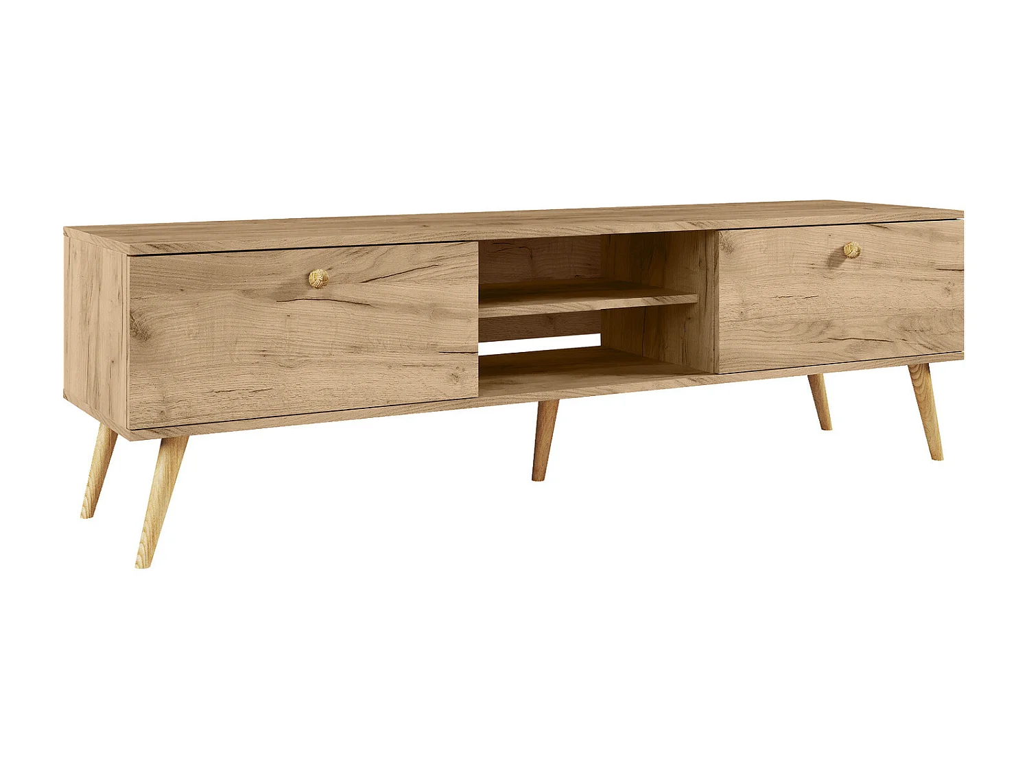 Mueble de Televisión Estilo Nórdico – Color Roble, 170x50x41 cm – Funcional y Elegante