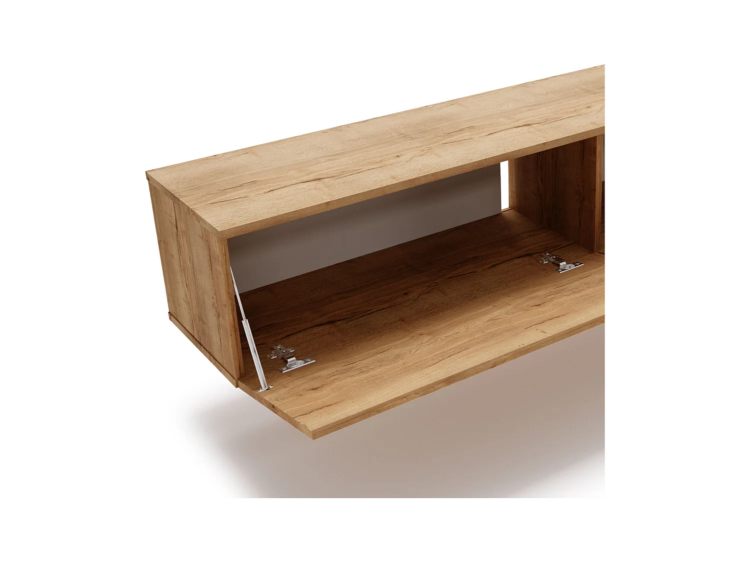 Mueble TV Roble Craft – Montaje Dual (Pared o Suelo) – 160x30x32 cm – Apertura TIP-ON – Estilo Moderno