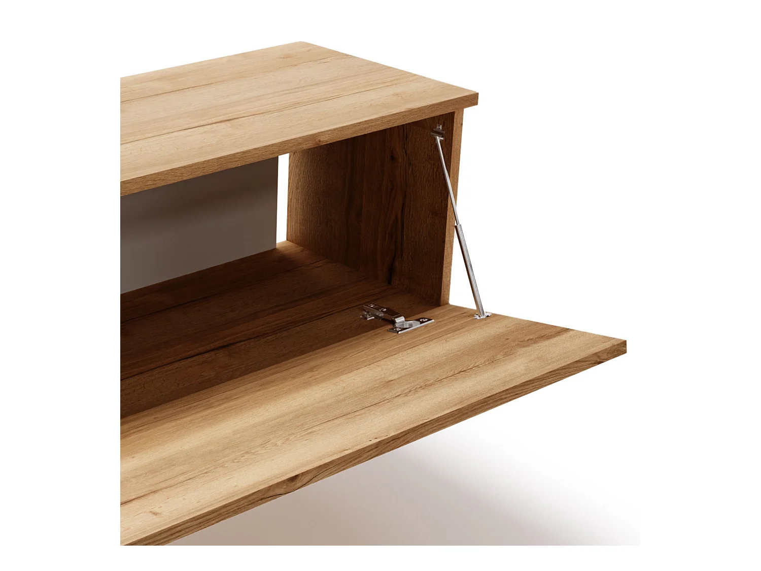 Mueble TV Roble Craft – Montaje Dual (Pared o Suelo) – 160x30x32 cm – Apertura TIP-ON – Estilo Moderno