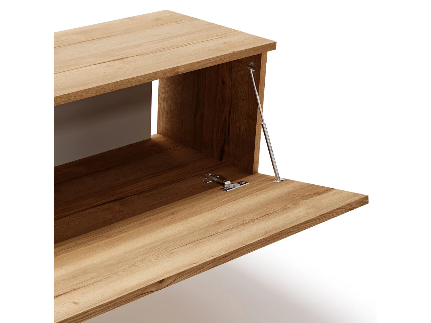 Mueble TV Roble Craft – Montaje Dual (Pared o Suelo) – 160x30x32 cm – Apertura TIP-ON – Estilo Moderno