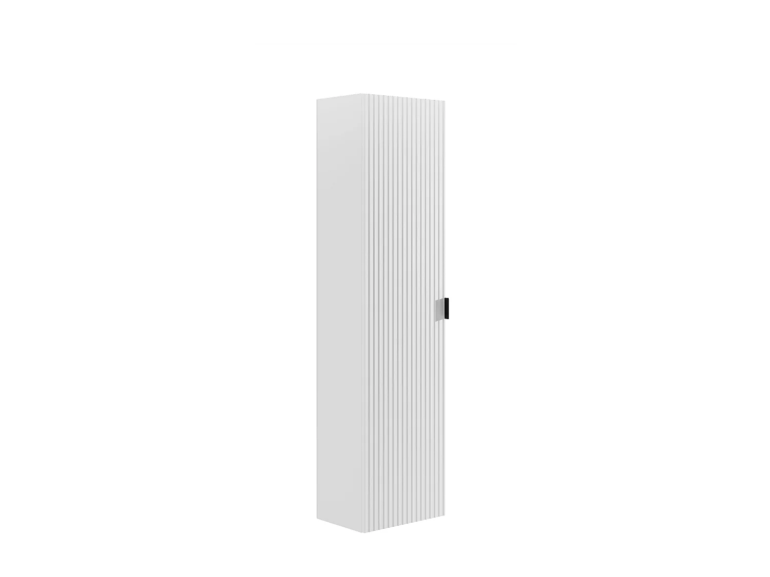 Meuble de salle de bain suspendu strié avec vasque à poser carrée et colonne - Blanc  mat - 120 cm - ZEVINI