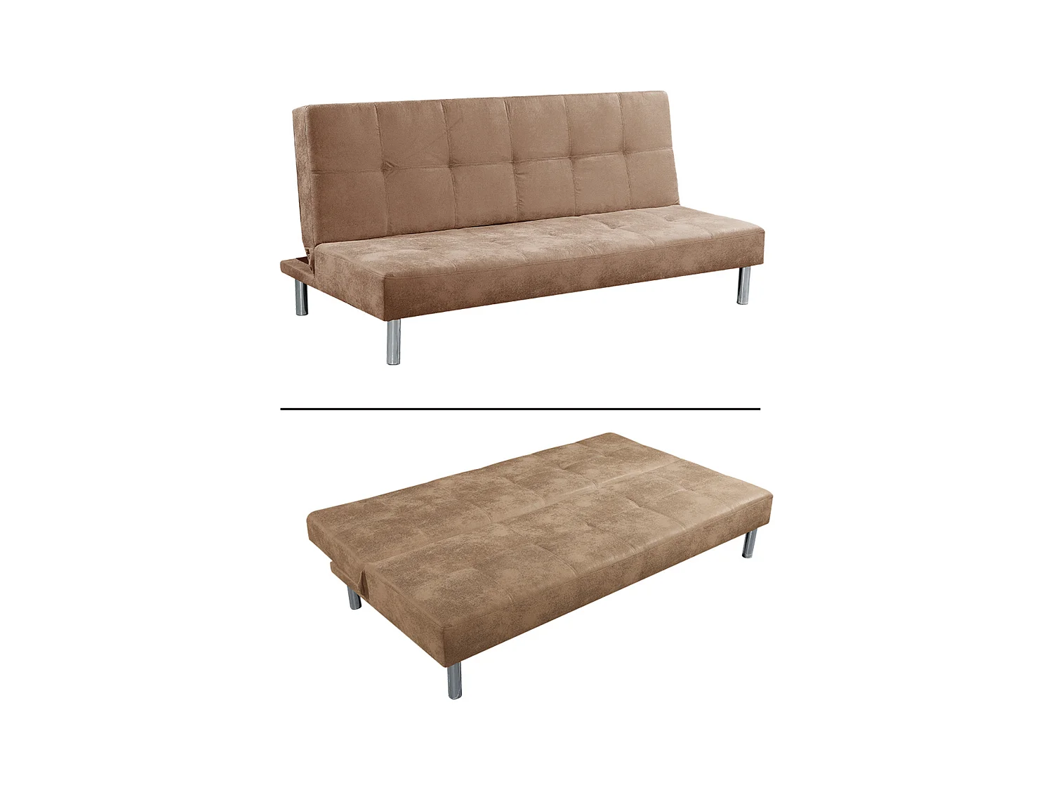 Meyvaser Sofá Cama de 2 Plazas - 187 x 85 x 78 cm - Apertura Clic-Clac - Máximo Relax, Confort y Resistencia