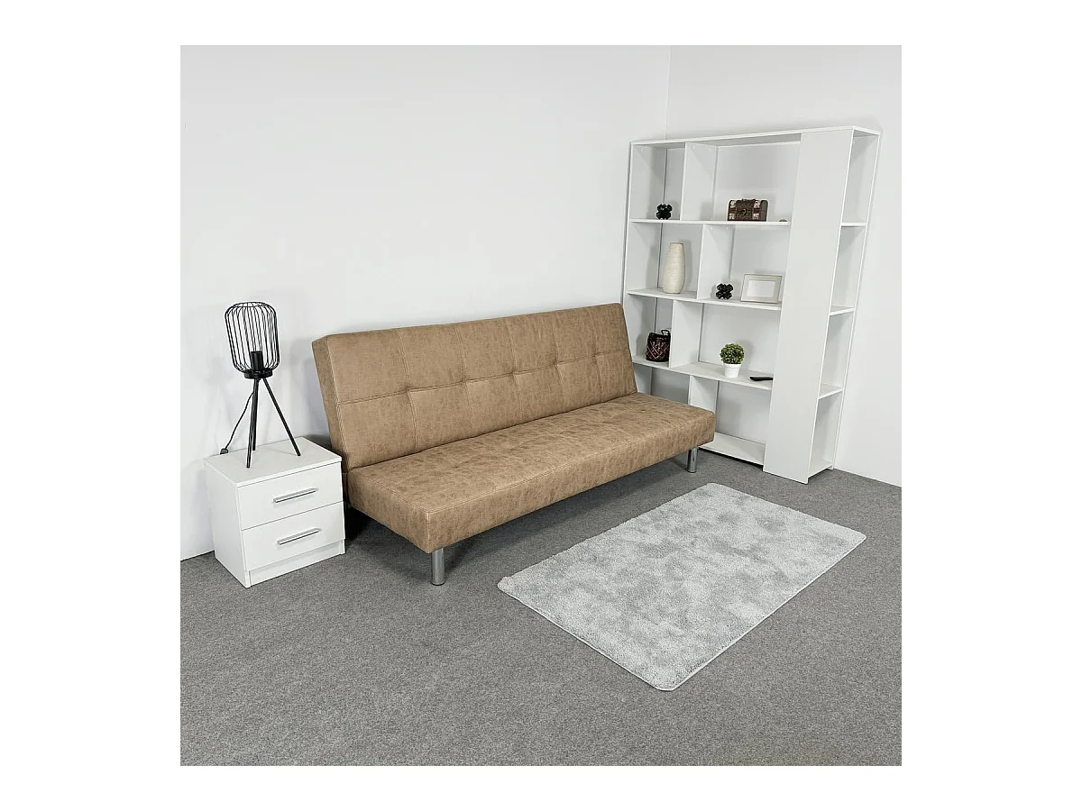 Meyvaser Sofá Cama de 2 Plazas - 187 x 85 x 78 cm - Apertura Clic-Clac - Máximo Relax, Confort y Resistencia