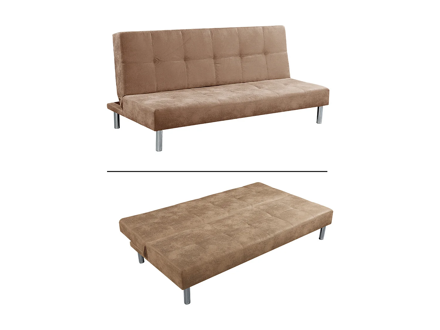 Meyvaser Sofá Cama de 2 Plazas - 187 x 85 x 78 cm - Apertura Clic-Clac - Máximo Relax, Confort y Resistencia