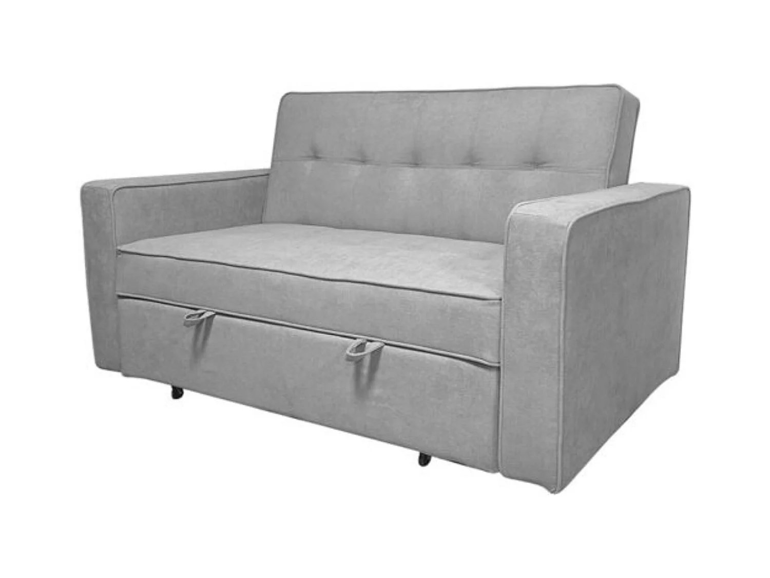 Sofá Cama de 2 Plazas con Reposabrazos – Convertible con Sistema de Arrastre, Tapizado Gris, Estilo Moderno y Funcional – 167x90x96,5 cm