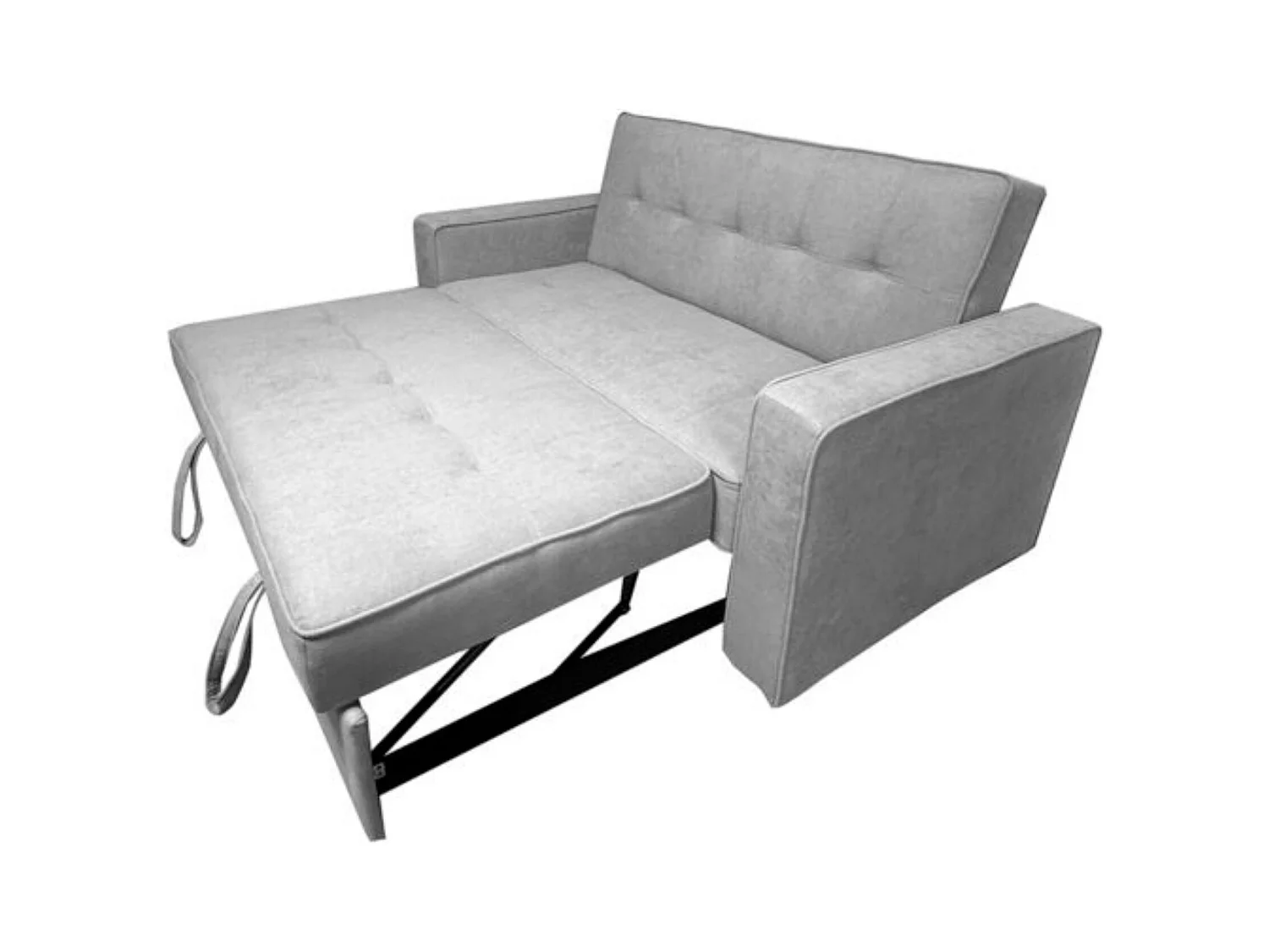 Sofá Cama de 2 Plazas con Reposabrazos – Convertible con Sistema de Arrastre, Tapizado Gris, Estilo Moderno y Funcional – 167x90x96,5 cm