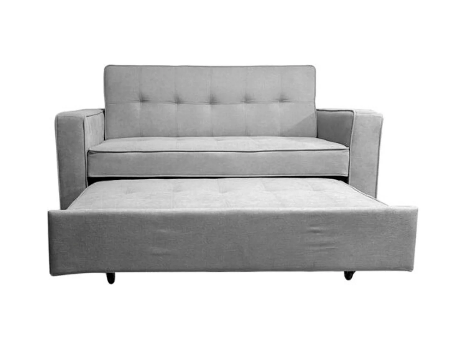 Sofá Cama de 2 Plazas con Reposabrazos – Convertible con Sistema de Arrastre, Tapizado Gris, Estilo Moderno y Funcional – 167x90x96,5 cm